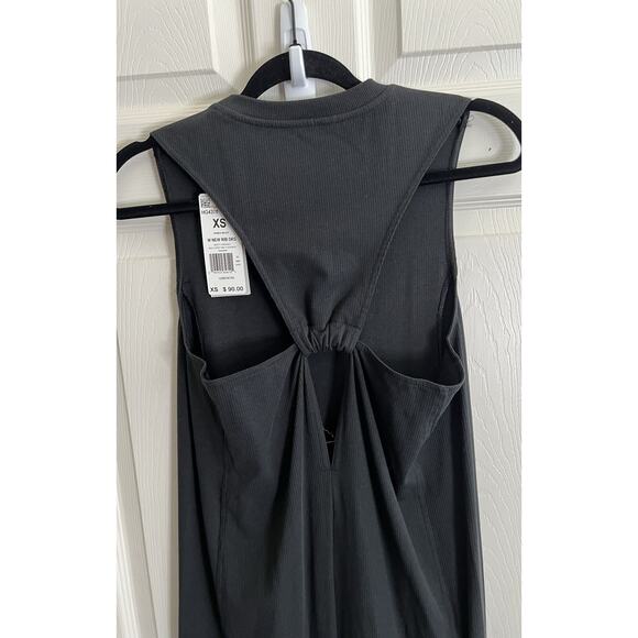 ADIDAS Black New Ribbed Sleeveless Athletic Midi Dress - Picture 8 of 12